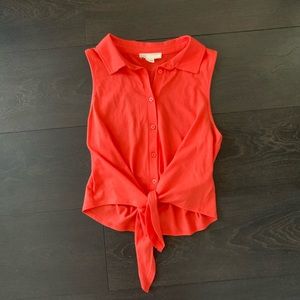 Orange Forever 21 tie crop top